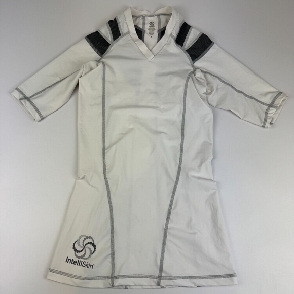 Intelliskin Women’s Foundation V-Tee Short Sleeve Posture/Compression Top -White - Picture 1 of 7